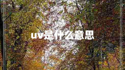 uv是什么意思