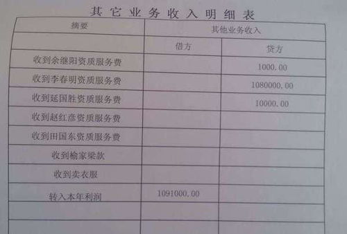 收入會(huì)計(jì)科目賬頁(yè)格式