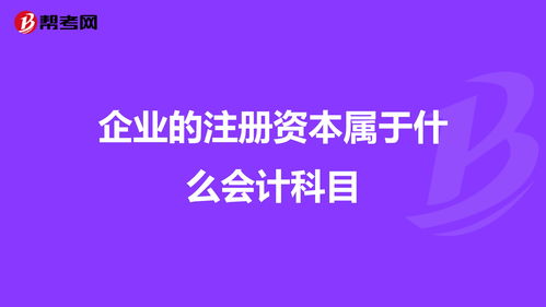 注冊資本放在哪個會計科目