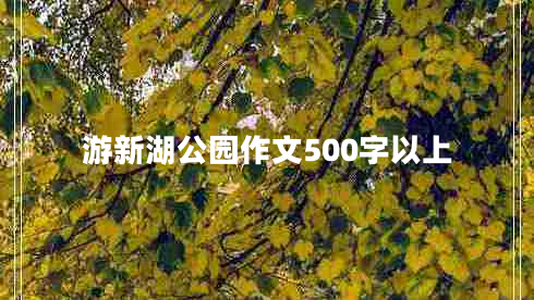 游新湖公園作文500字以上