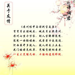 寫(xiě)關(guān)于友情的詩(shī)句古詩(shī)大全