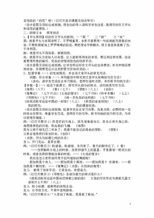 作文開頭指導教學設(shè)計