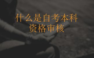 自考本科資格審核什么意思