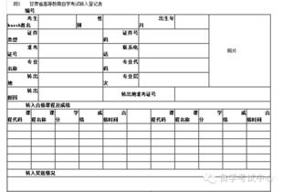 自考本科登記表打印