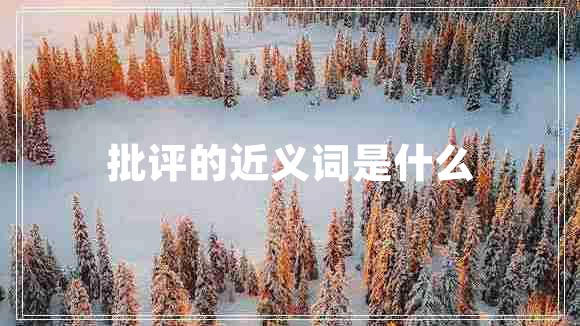 批評的近義詞是什么