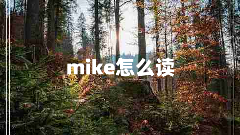 mike怎么讀