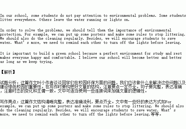 假如你是李華綠色校園的英語作文