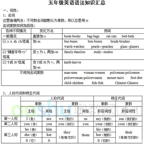 英語語法基礎(chǔ)知識大全五級